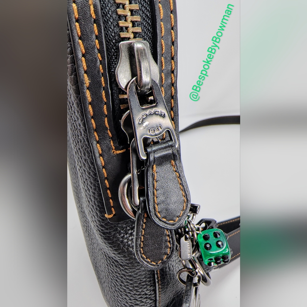 Coach Rogue Slim Briefcase -One of Kind Custom Upcycled Bag with Skulls. Black - Picture 9 of 16